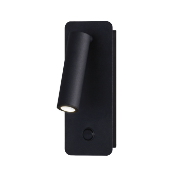 Aron 16/3240 Aplique Negro Texturado, LED 3W 3000K 315lm, CL.I, LED integrado, Con interruptor, Orientable