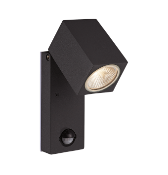 Cala 16/2018 Aplique Gris oscuro, LED 5.6W 3000K 610lm, IP54 CL.I, LED integrado, Orientable, Sensor de movimiento