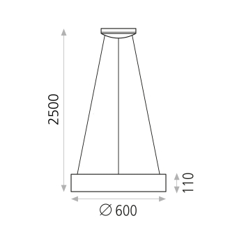 Dilga 3450/60 Colgante Negro Texturado, LED 48W 3000K 3730lm, CL.I, LED integrado, Dim. Triac