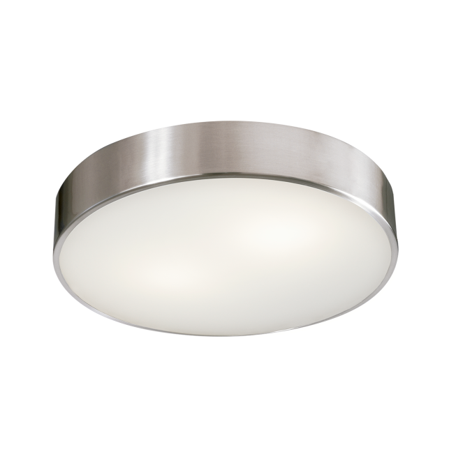 Dins 395/26 Plafón Níquel Satinado, LED 18W 3000K 1890lm, IP44 CL.II, LED integrado