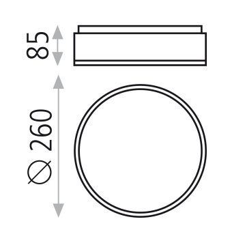 Dins 395/26 Plafón Níquel Satinado, LED 18W 3000K 1890lm, IP44 CL.II, LED integrado