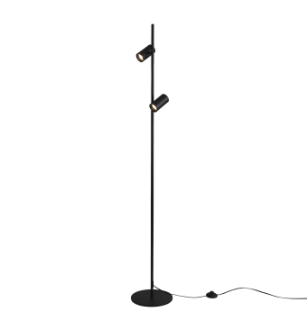 Gina 3874 Lámpara de pie Negro Texturado, LED GU10 8W, CL.II, Orientable