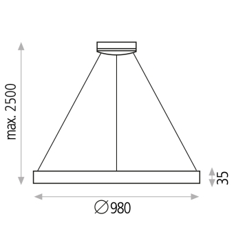 Grace 3848/98 Colgante Negro texturado, LED 100W 3000K 8150lm, CL.I, LED integrado, Dim. Triac