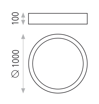 Isia 3453/100 Plafón Blanco Texturado LED 150W 3000K 12300lm, CRI-90 CL.I, LED integrado, Dim. Triac