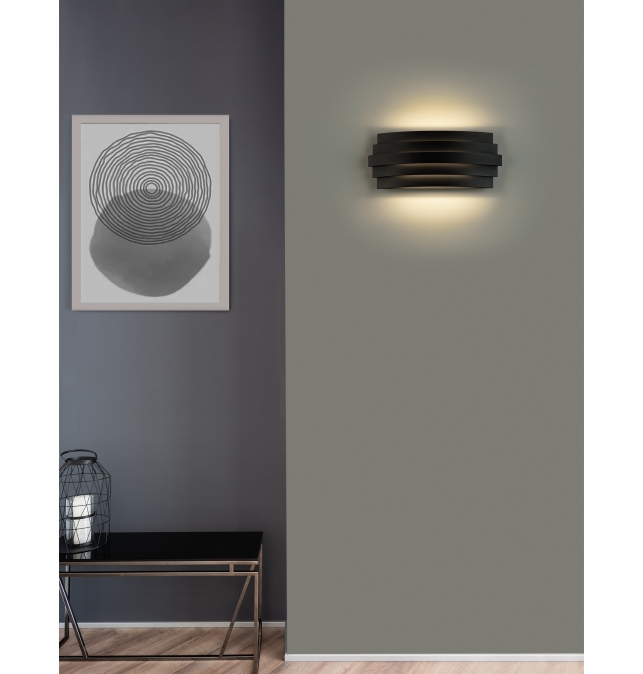 Luxur 16/3840-30 Aplique Negro Texturado, LED 22.1W 3000K 1200lm, CL.I, LED integrado