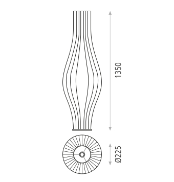 Mirta 3054/135 Lámpara de pie Blanco, LED E27 15W, CL.II, Interruptor de cable