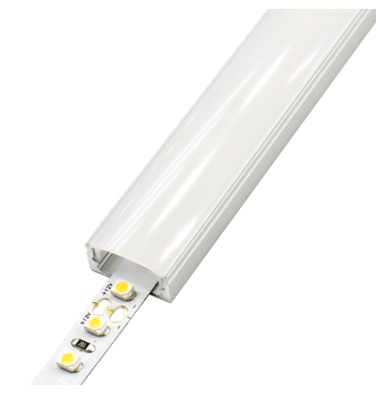 Perfil LED de superficie de 17 mm x 7,8 mm lacado en blanco