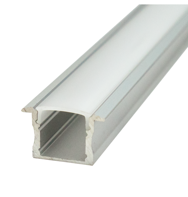 Perfil de aluminio empotrable 25x7 para tira LED - 2 metros