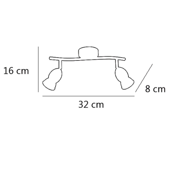 REGLETA 2L BALA NIQUEL SATINAD 2 X 40W GU-10