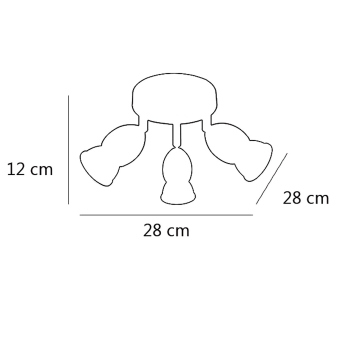 PLAFON 3L BALA CUERO 3 X 40W GU-10