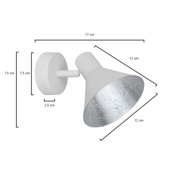 APLIQUE KOBI BLANCO-PLATA 1 X 40W E-14