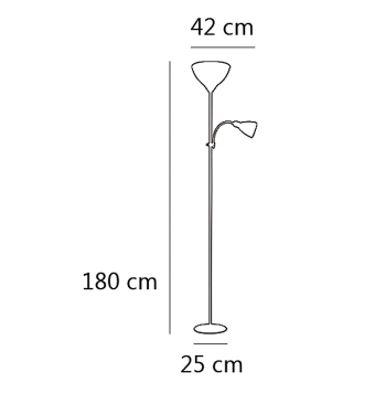 PIE DE SALON  KOPEN PLATA C/L 1 X 60W E-27 + 1 X 40W E-14