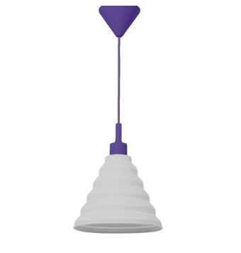 COLGANTE PIRAMIDE BL-MORADO 1 X E-27