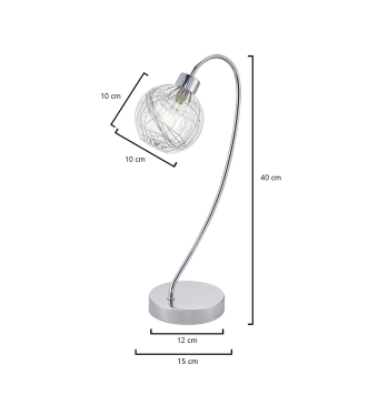 SOBREMESA ROLO CROMO 1 X 40W G-9