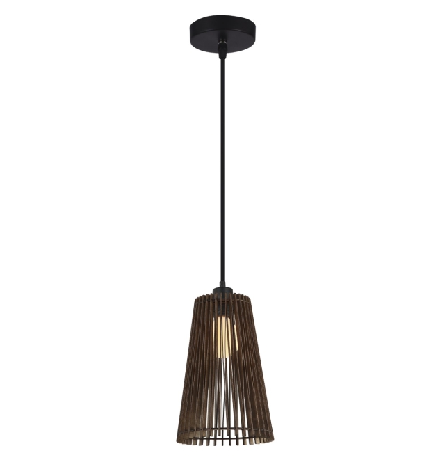 COLGANTE MON MADERA OSCURA 1 X 60W E-27