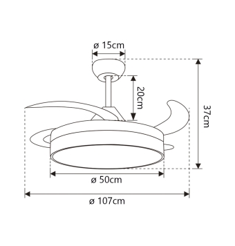 VENTILADOR MALTA NIQUEL SATINA 50 CM 3 PALAS