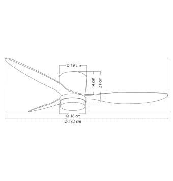 VENTILADOR RENO MADERA CLARA 132 CM - 3 PALAS