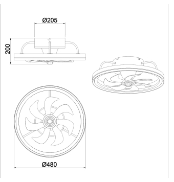 VENTILADOR TOM BLANCO 50CM - 7 PALAS