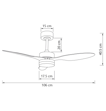 VENTILADOR VALCANO BLANCO 107 CM 3 PALAS