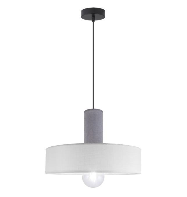 COLGANTE 1L KILIAN BLANCO/GRIS 1 X 60W E-27 - 40CM