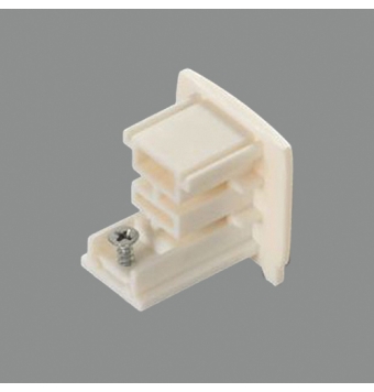 Tapa Final Carril Trifásico Policarbonato Blanco