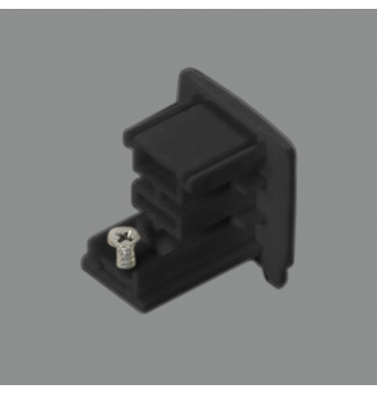 Tapa Final Carril Trifásico Policarbonato Negro