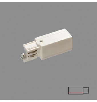 CONECTOR PARA CARRIL TRIFÁSICO BLANCO  DERECHA