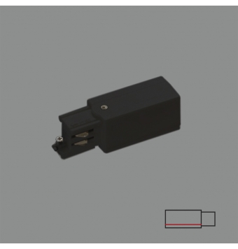 CONECTOR PARA CARRIL TRIFÁSICO NEGRO DERECHA