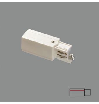 CONECTOR PARA CARRIL TRIFÁSICO BLANCO IZQUIERDA
