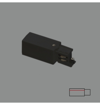 CONECTOR PARA CARRIL TRIFÁSICO NEGRO IZQUIERDA