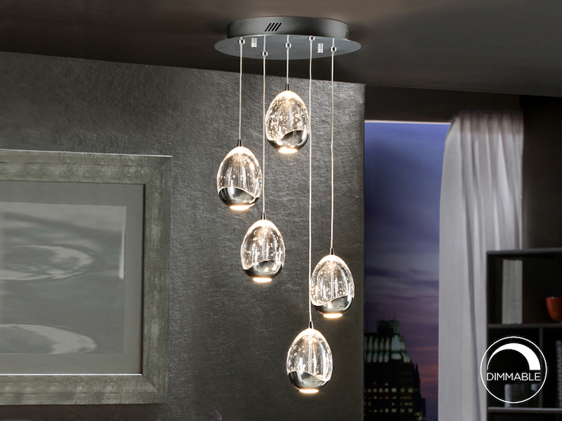 LÁMPARA Ø30 ROCIO 5 LED CROMO