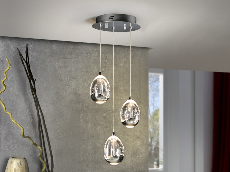 LÁMPARA ROCIO Ø25cm 3LED CROMO - SCHULLER