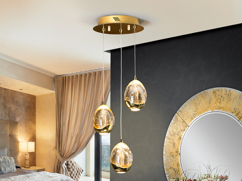 LÁMPARA ROCIO Ø25cm 3LED ORO