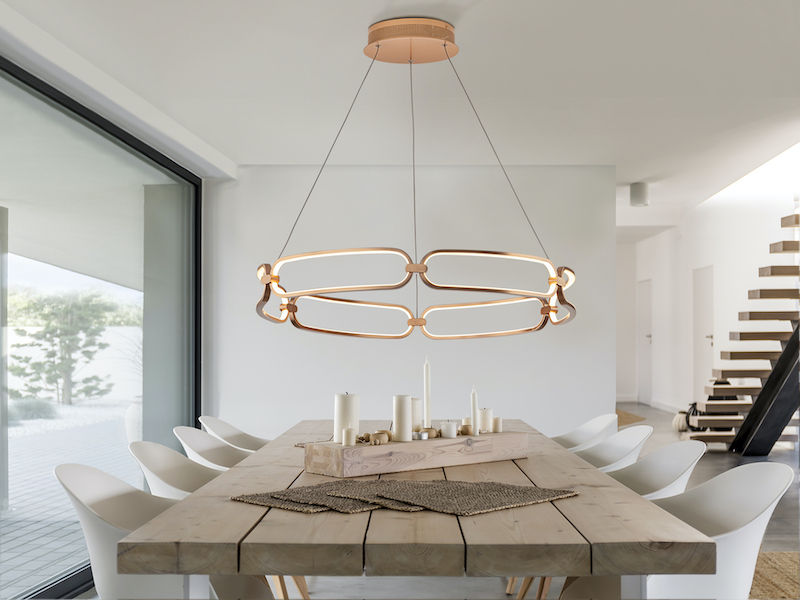 LAMPARA LED COLETTE Ø80cm ORO ROSA