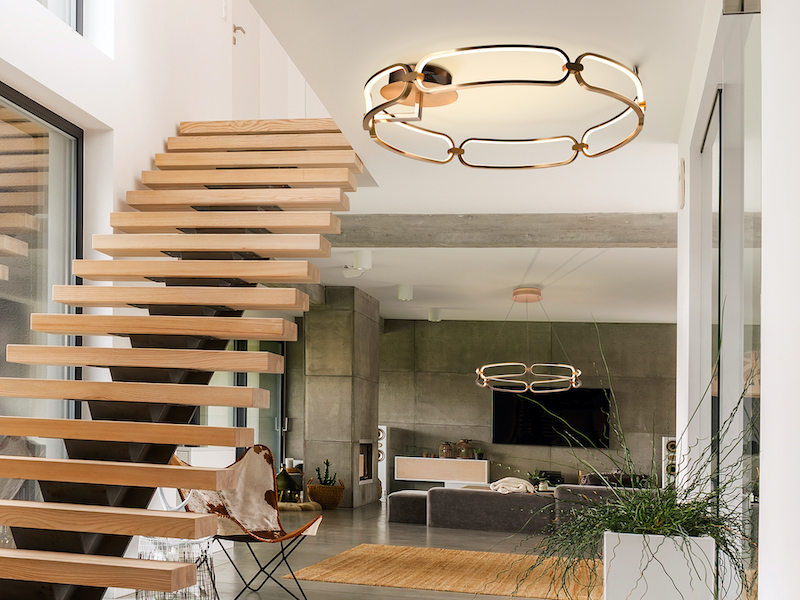 PLAFÓN LED COLETTE Ø80cm ORO ROSA