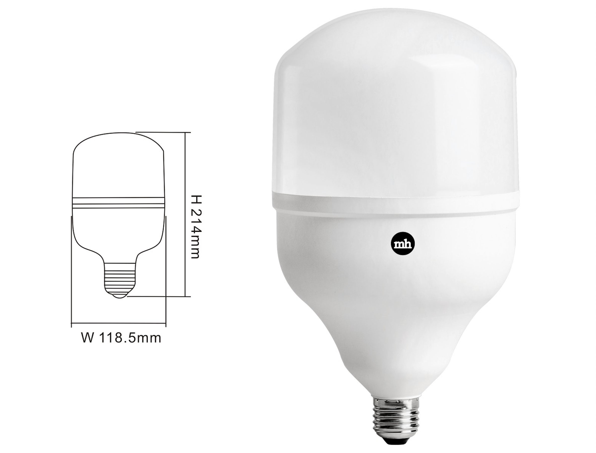 Bombilla gran tamaño E27 35W 3360Lúmenes 214x118mm