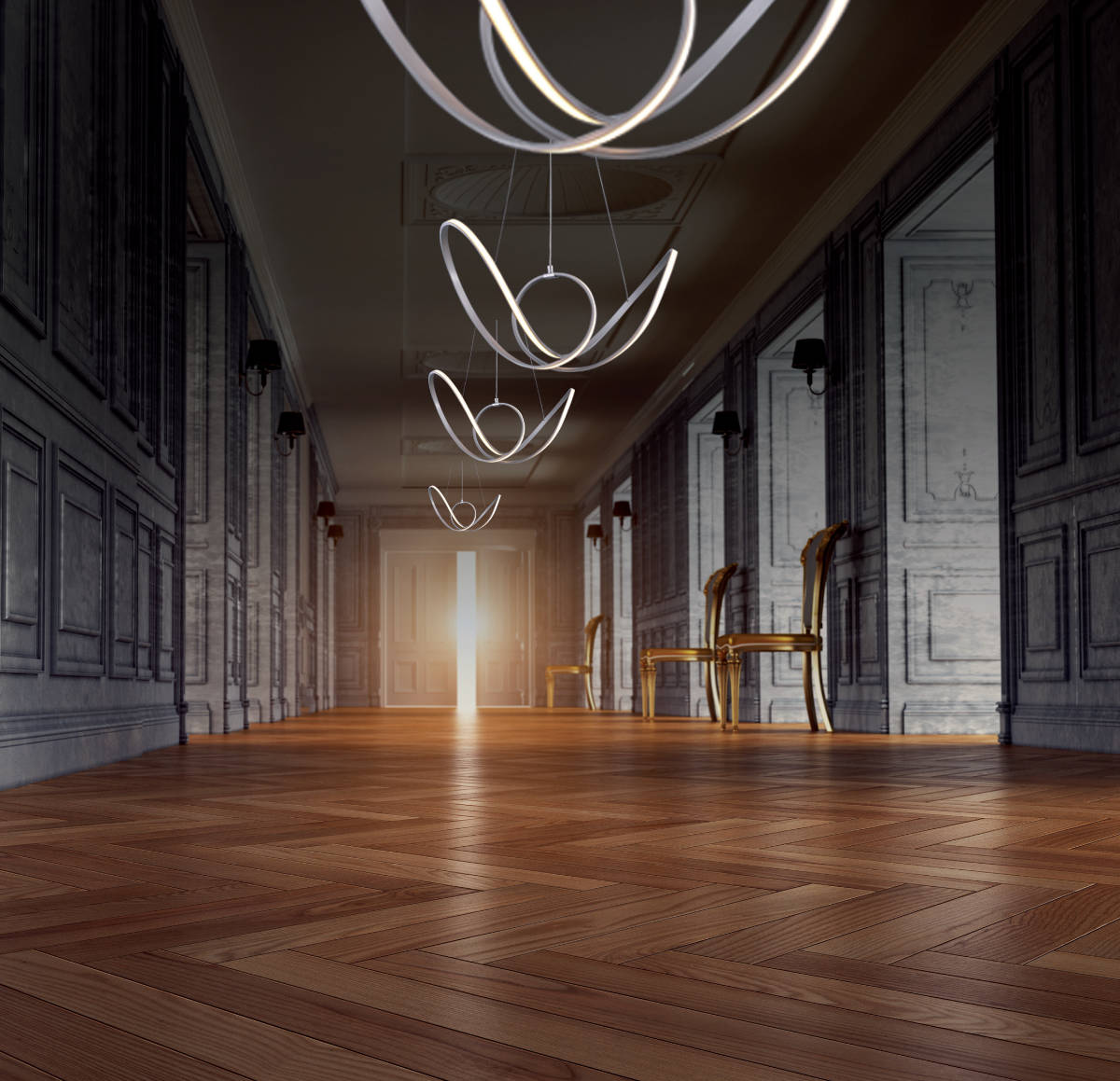 Lámpara de techo Shine8 LED 48W Plata regulable - Mimax Lighting