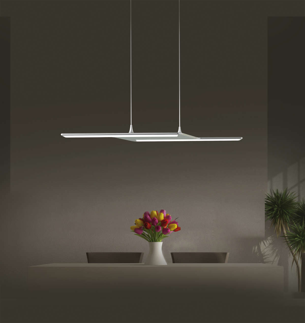 Colgante LED Zeta Plata 28W 82CM