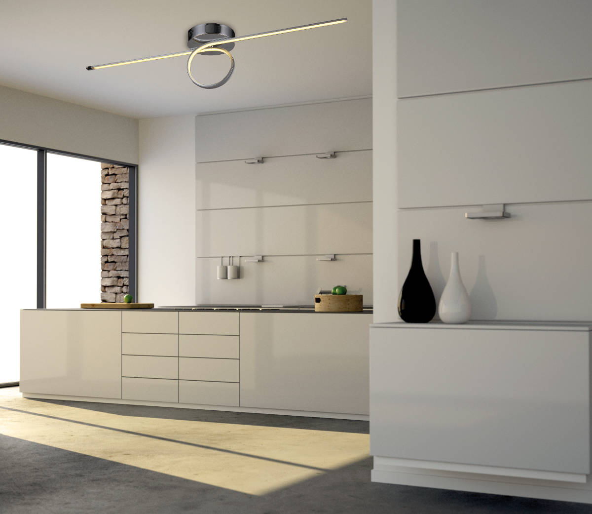 Plafón LED Ventus plata